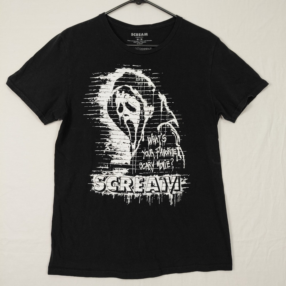Scream Ghostface Size M T-Shirt Black Graphic Scary‎ Movie Horror Tee Halloween